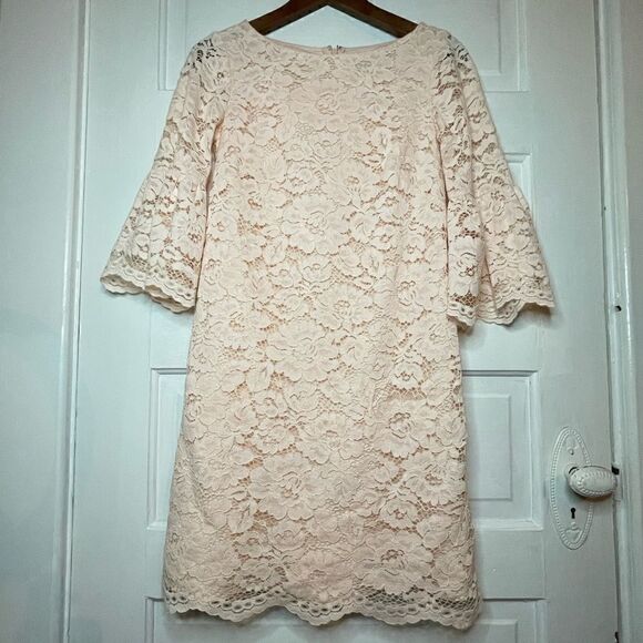 Vince Camuto Lace Sleeve Dress w/ Concealed Back Zipper - Picture 2 of 11